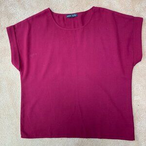$$  NWOT Shein Port Wine cap sleeve blouse  Med
